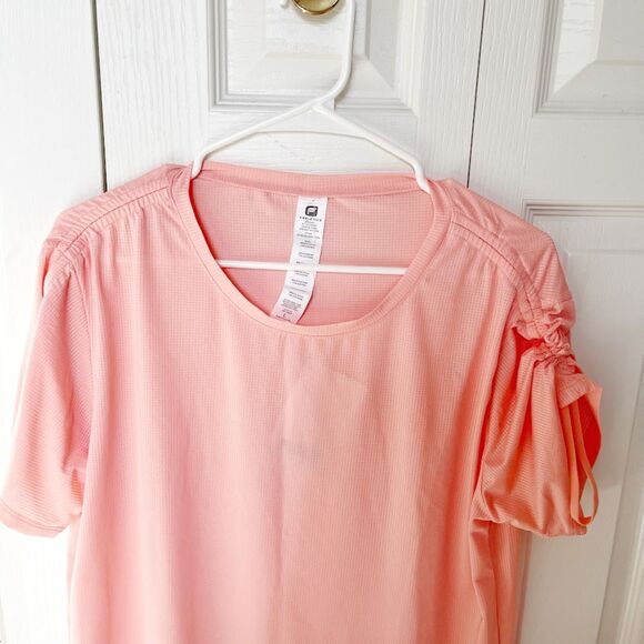 Fabletics NWT Cashel Dobby Check Mesh Drawcord S/S Lightweight Workout Shirt - Picture 5 of 12